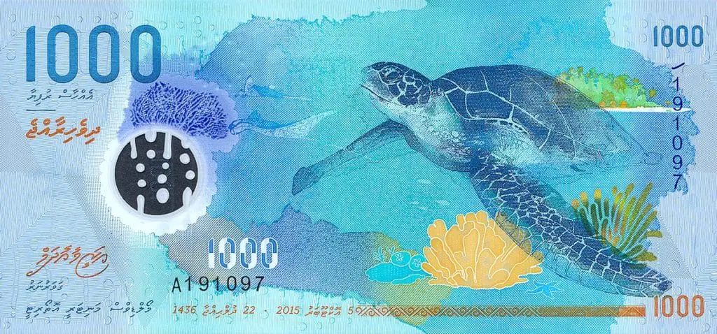 Maldivian Rufyiaa, local currency of the Maldives. 