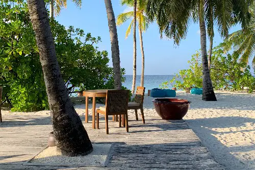 Beach View in Mirihi Island Resort - One of the best resorts in the South Ari Atoll