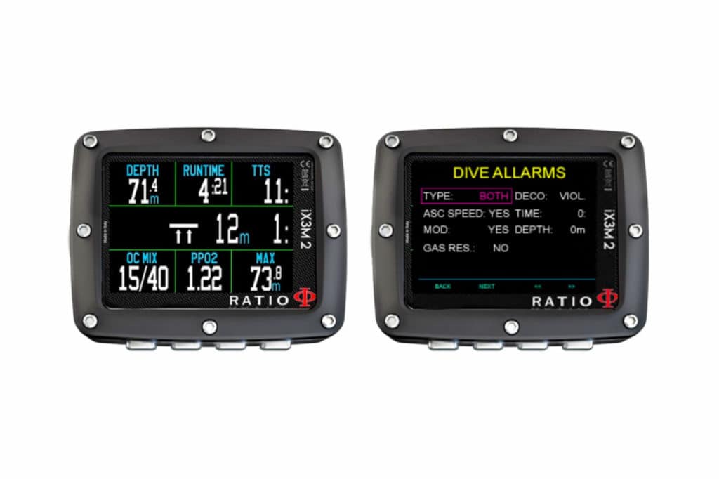 Ratio iX3M 2 Pro Dive Computer: visual alerts